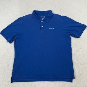 Merrell Polo T-Shirt Mens XL 100% Organic Cotton Hiking Golf Outdoor Blue